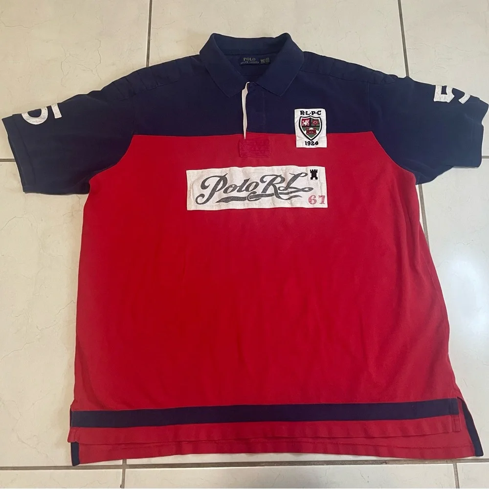 Polo Ralph Lauren Polo Shirt Mens XXXL RLPC RL 67 Rugby Colorblock Patch